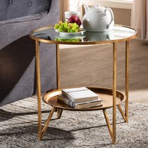 Wrought iron and glass deals end tables